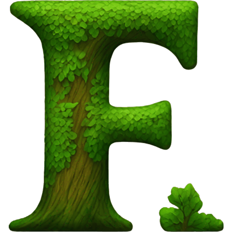 F letter with tree texture emoji