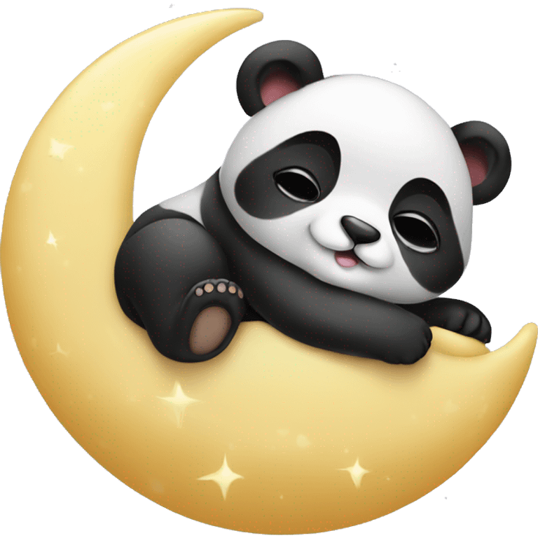 BabyPanda Sitting on the Moon and sleeping  emoji