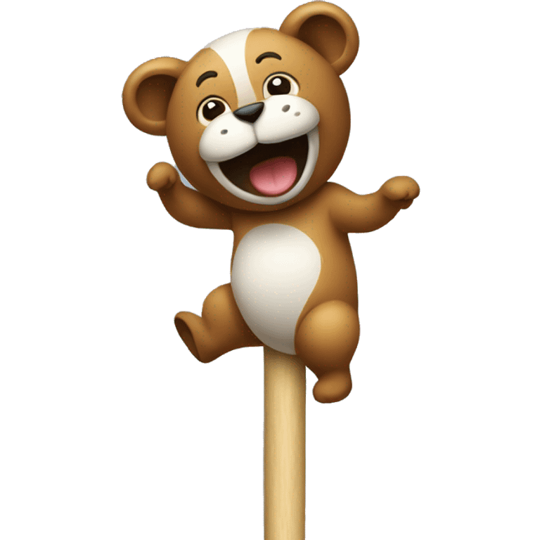 Pole with a animal dancing emoji