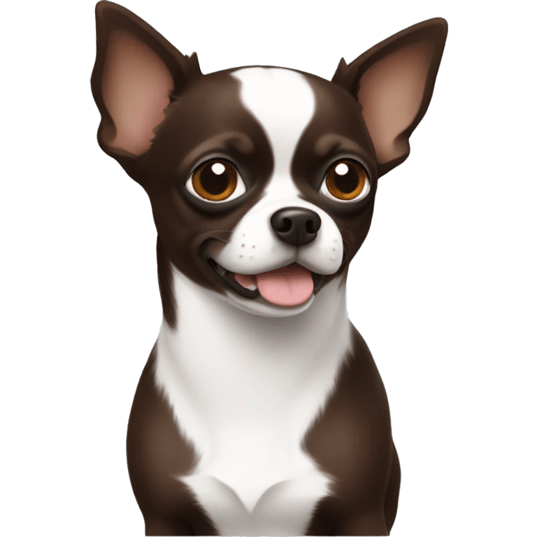 Dark Brown chihuahua with White only on the chest  emoji