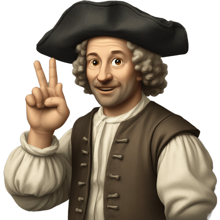 dutch man 17th century making ok sign emoji