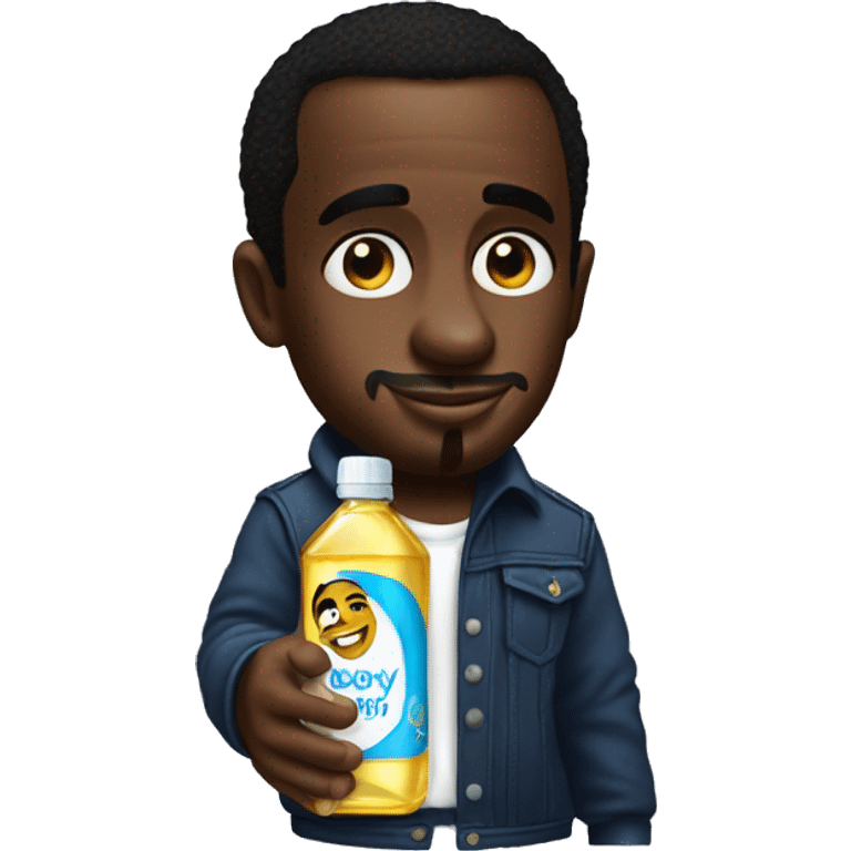 P Diddy with a bottle of baby oil in his right hand emoji