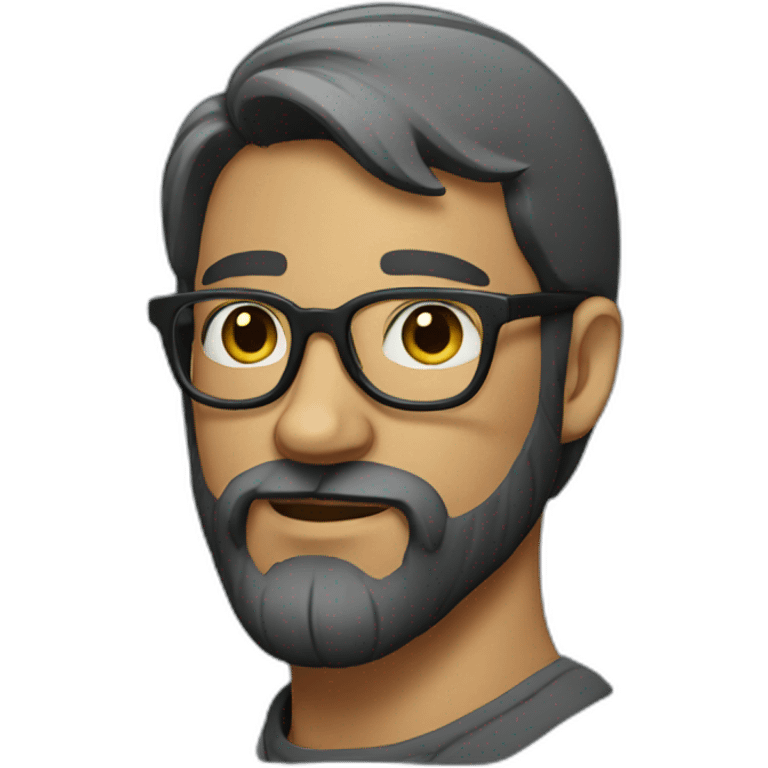 man with beard and ponytail glasses emoji