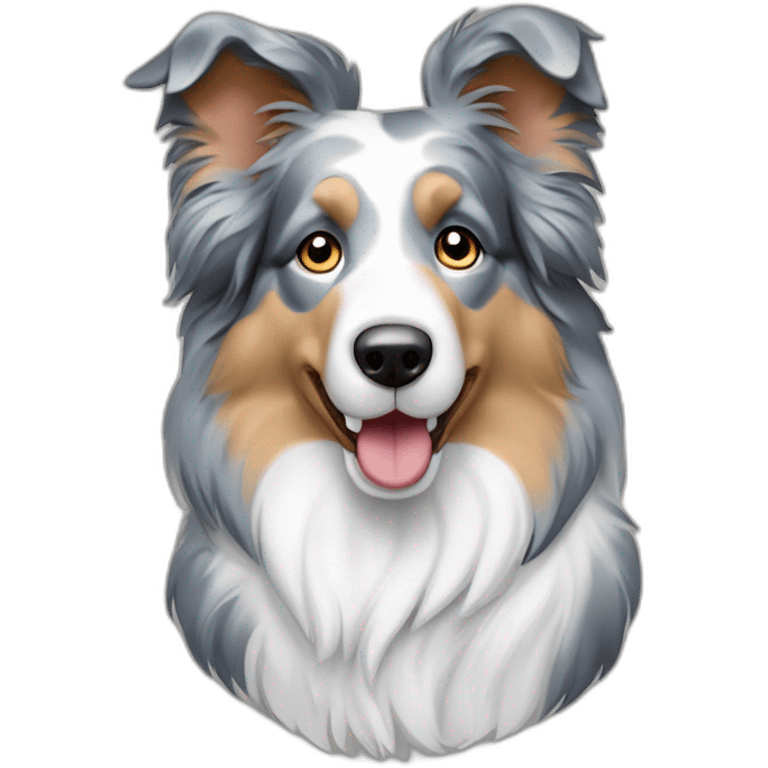 Blue merle collie dog no brown markings emoji