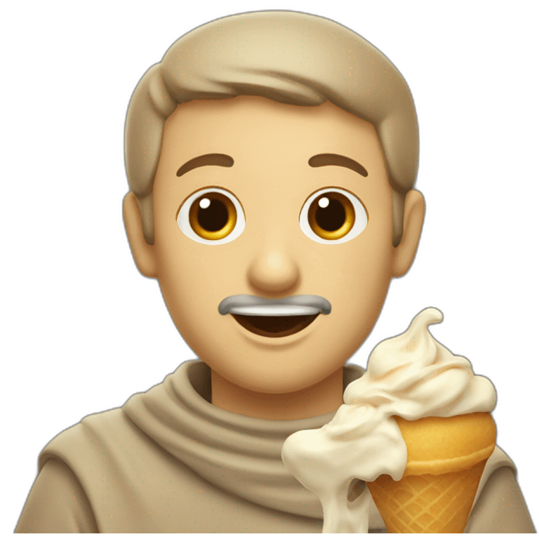 Francis of Assisi eating gelato emoji