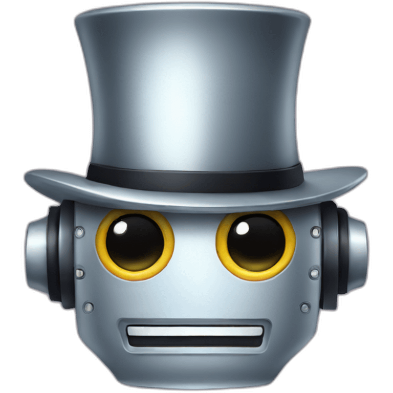 robot wearing a top hat emoji