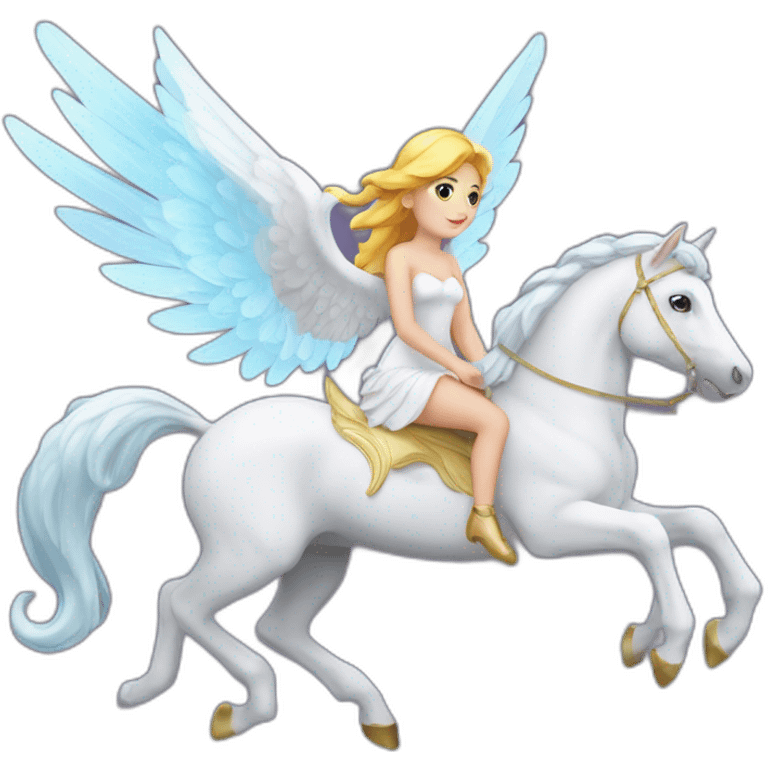 Ange sur licorne emoji