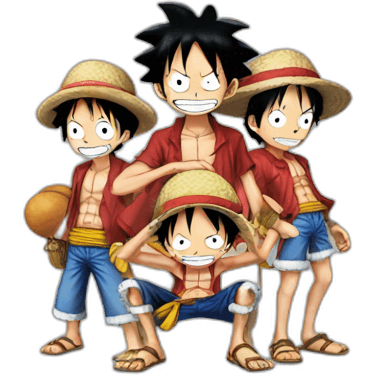 One piece Luffy and his crew emoji