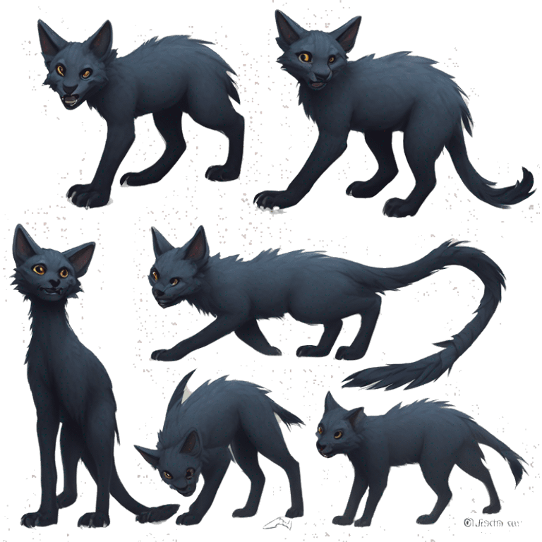 Modern Feral Rare Fantasy Vernid-Trico-species by LiLaiRa, markings, full body emoji