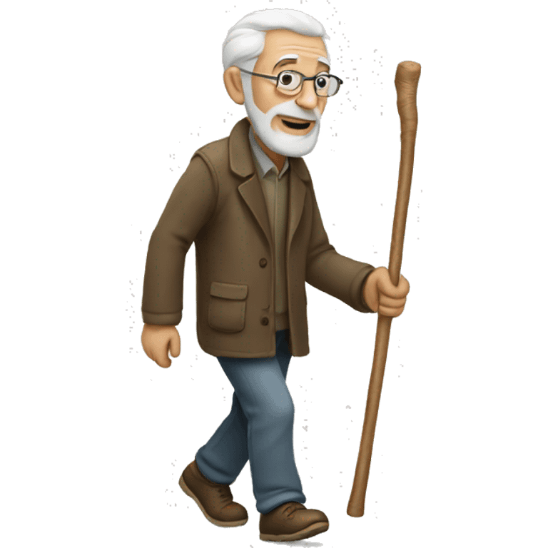 old man walking with stick emoji