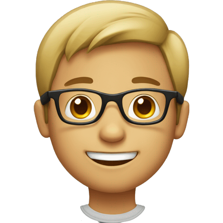 smiling boy with glasses emoji