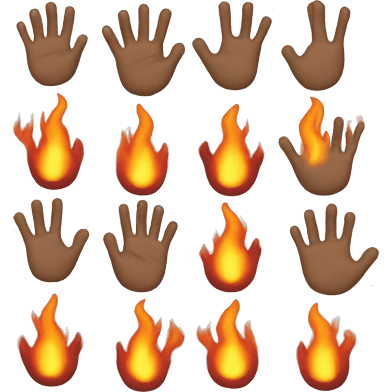 A fire that have hands and legs emoji