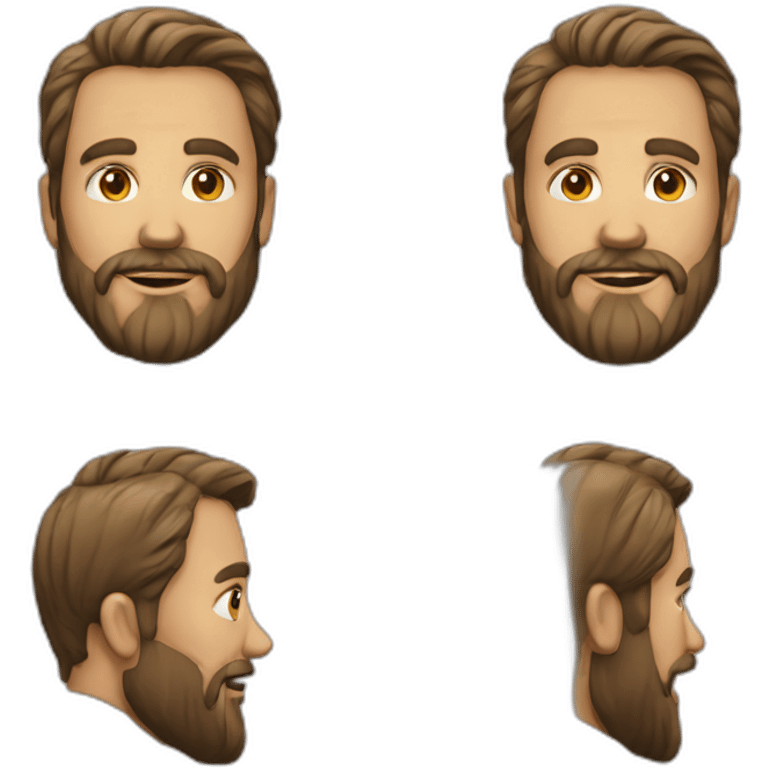 40 year old man with beard emoji