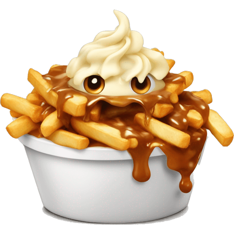 Poutine qui mange une poutine emoji