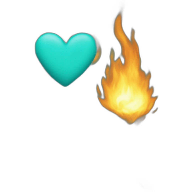 Turquoise heart on fire emoji