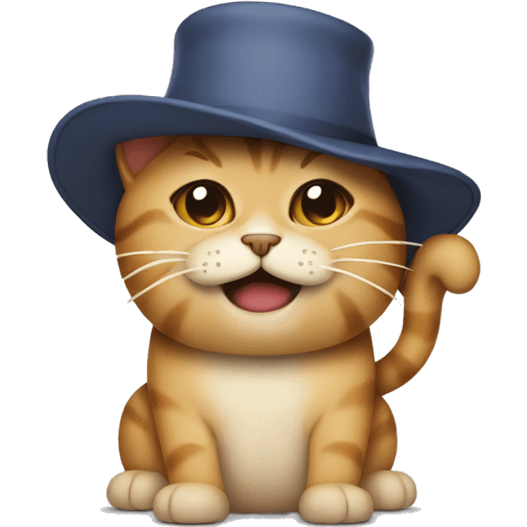 Cat crying with a hat on emoji