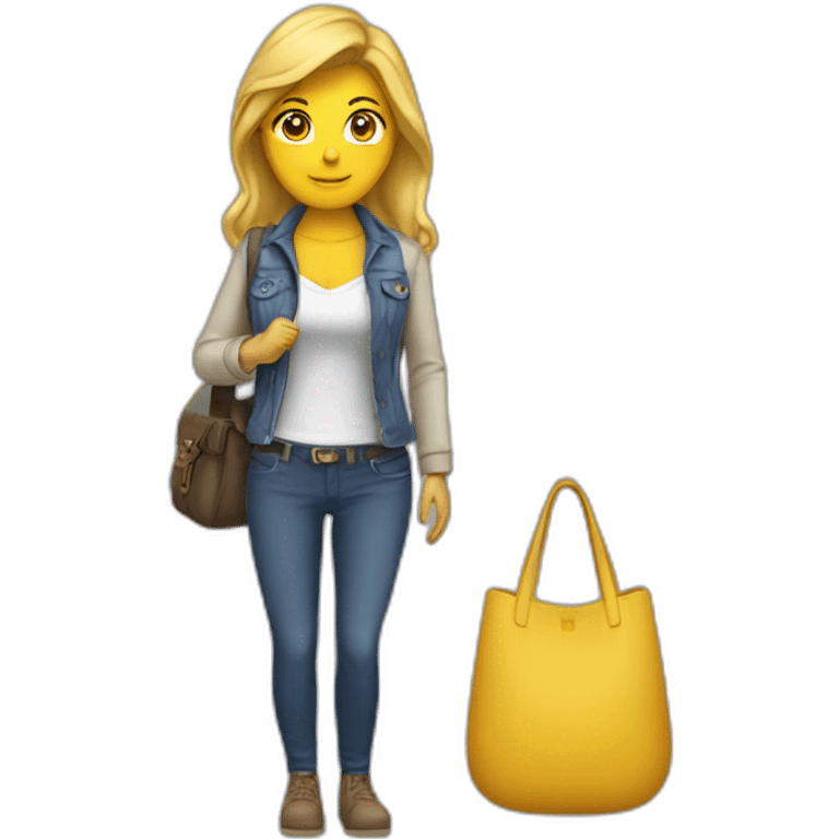 Joanne est une femme avec un sac banane emoji