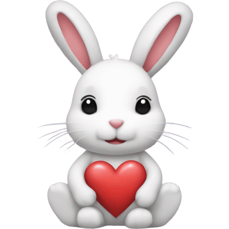 rabbit covered in heart, kiss marks & stars emoji