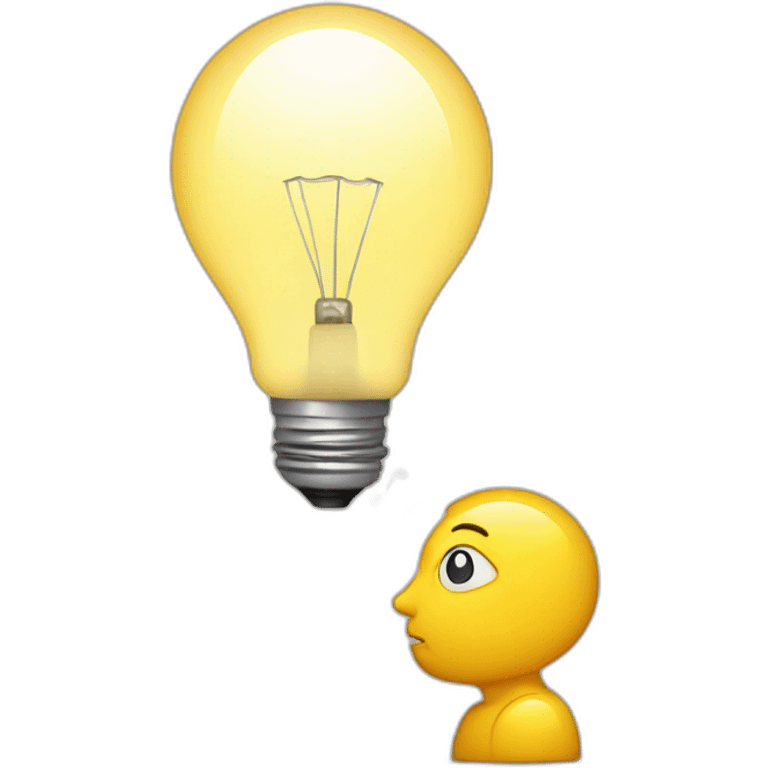 a person thinking with bulb emoji