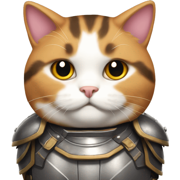 Fat calico cat with armor  emoji