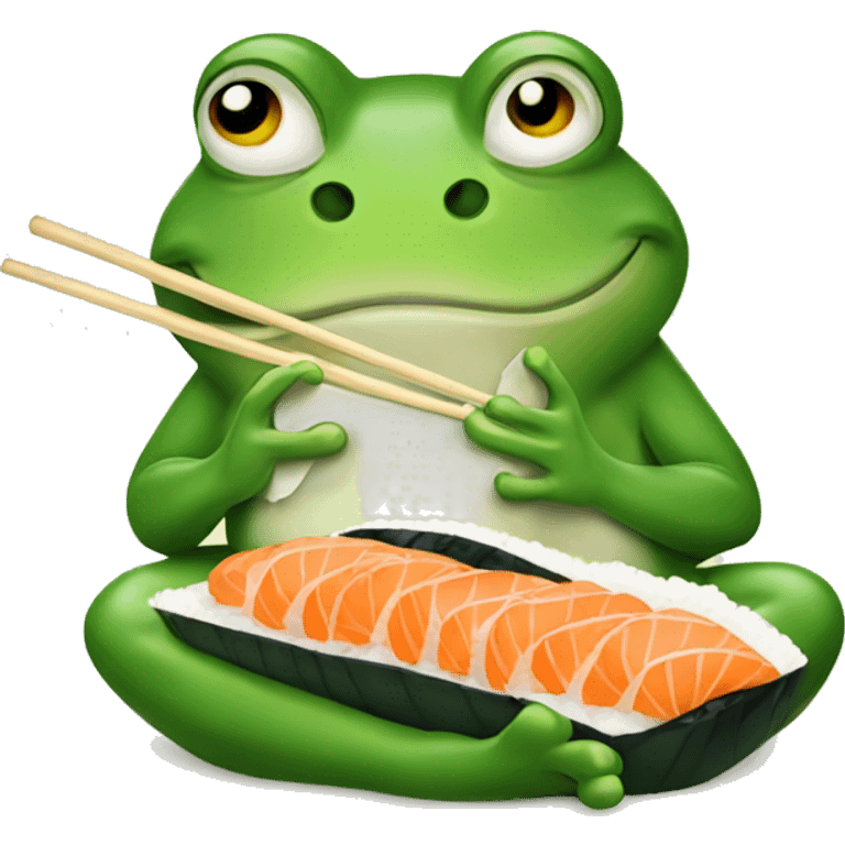 frog eating sushi emoji