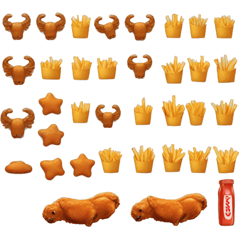 Buffalo wings and fries  emoji