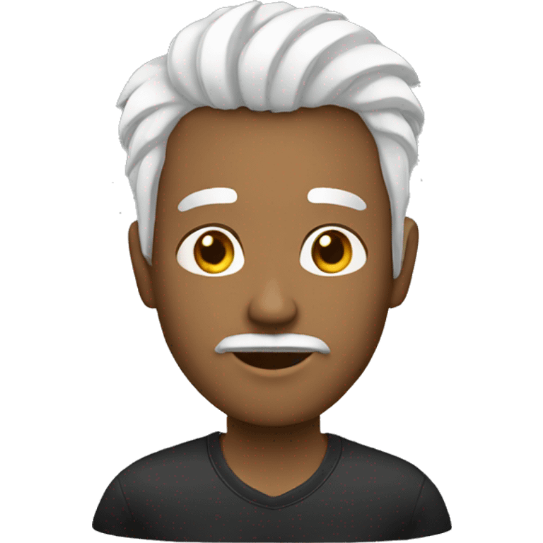 HOMBRE BLANCO CABELLO NEGRO emoji