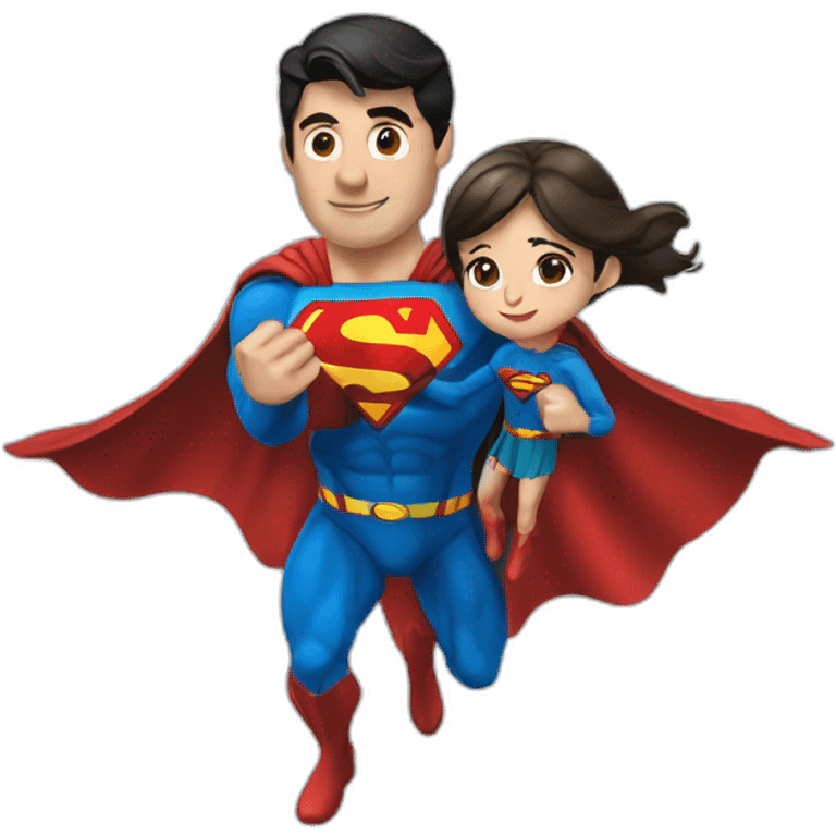 Superman Fly with a girl emoji