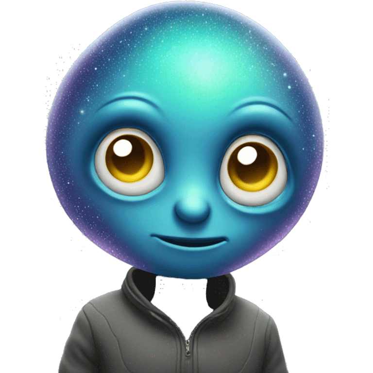 curious alien with sparkles emoji