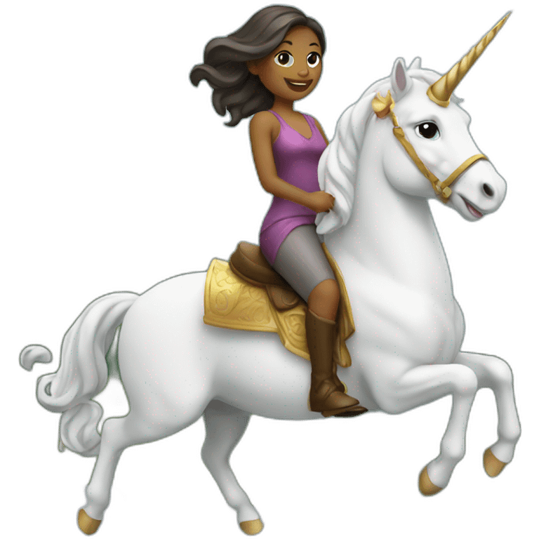 Woman riding a unicorn emoji