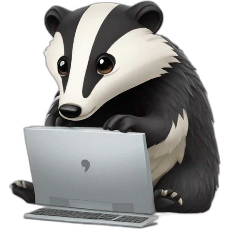 badger fusing with a computer emoji