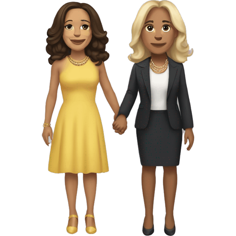 Kamala harris and princess blonde couple holding hands emoji