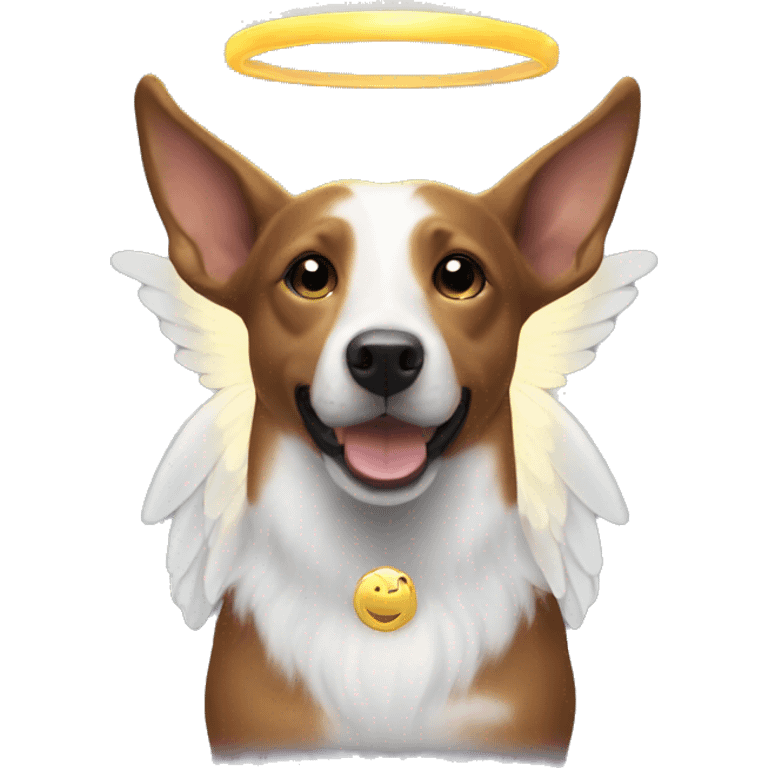 kelpie dog with angel halo emoji