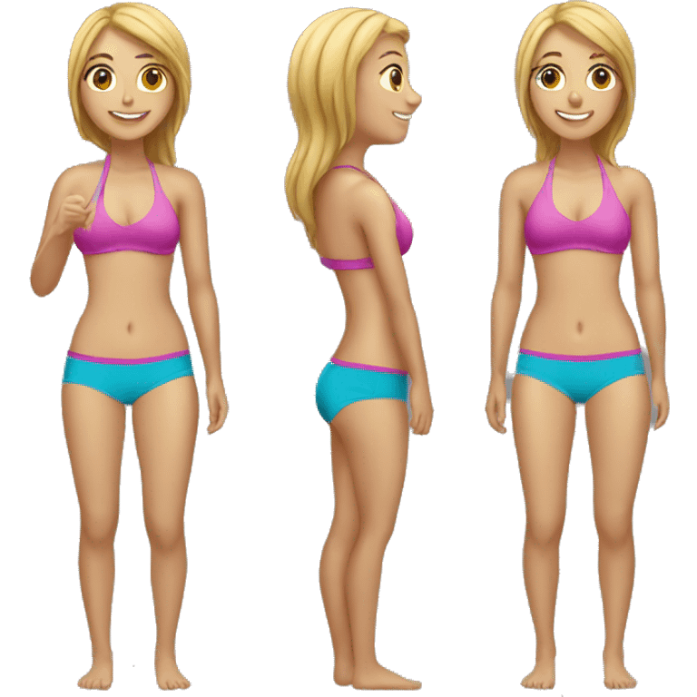 Girls in Bikini playing Beachvolleyball  emoji