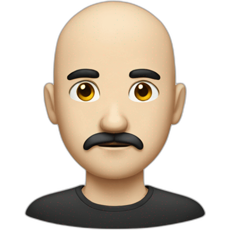 unamused bald guy with black moustache and short beard emoji