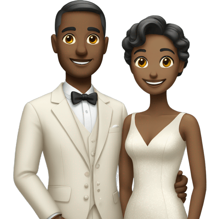 smiling couple in formal attire emoji