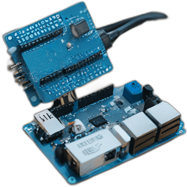 Arduino uno conectado por un cable a un ordenador emoji