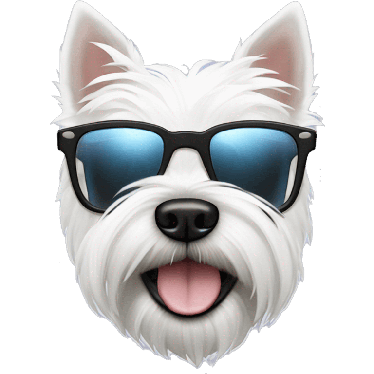 west highland white terrier with black glasses emoji