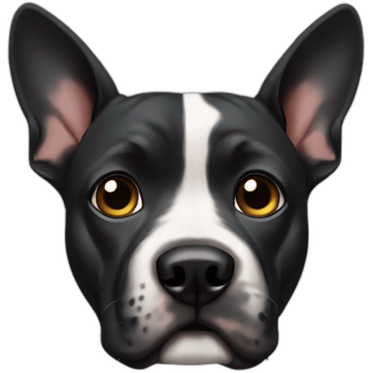 Staffordshire dog black big ears emoji