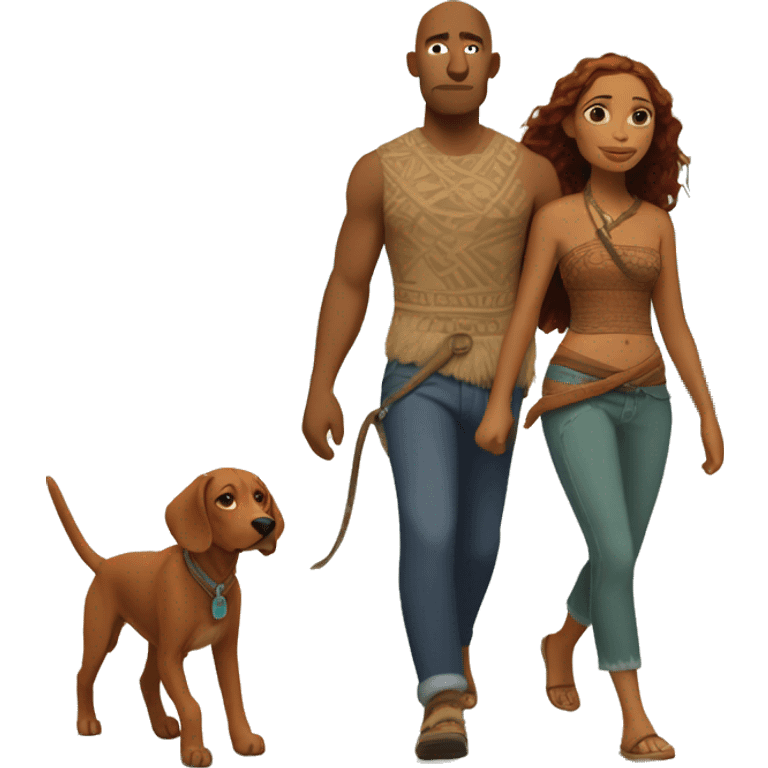 Moana walking Vizsla emoji