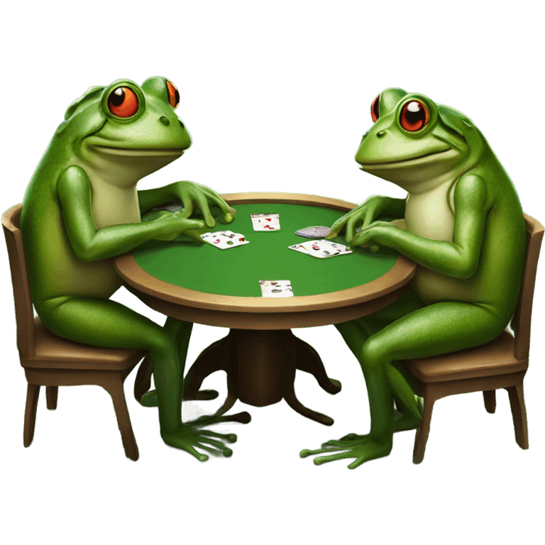 Frogs playing poker emoji