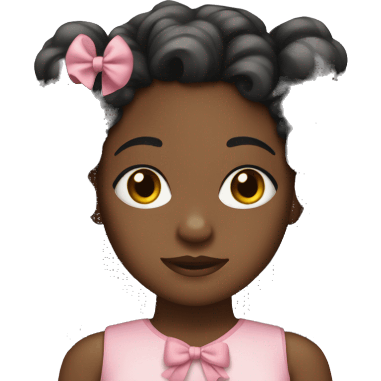 black girl with bows in her hair emoji