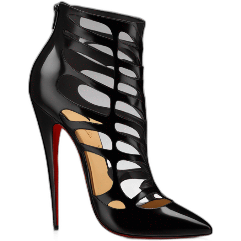 One WEDGE heel LOUBOUTIN black leather PATENT emoji