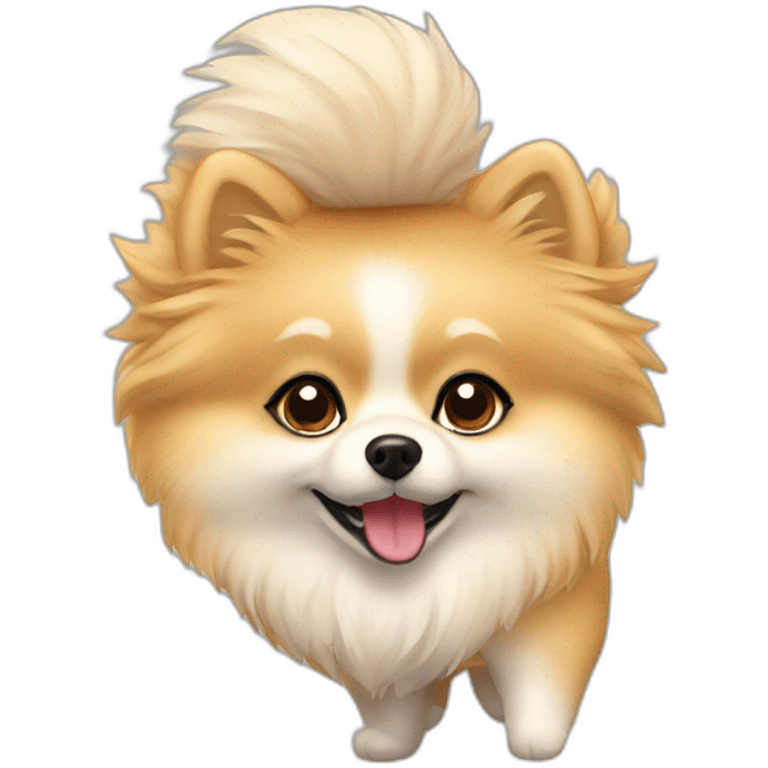 cream pomeranian cheerleader emoji