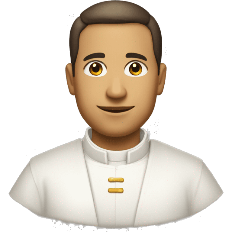 Sacerdote con camisa negra y alzacuello blanco  emoji