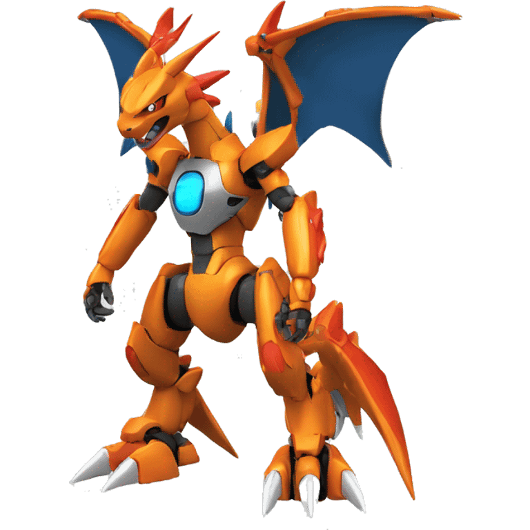 Mechanical Guilmon-Charizard-Medabot-Mecha full body emoji