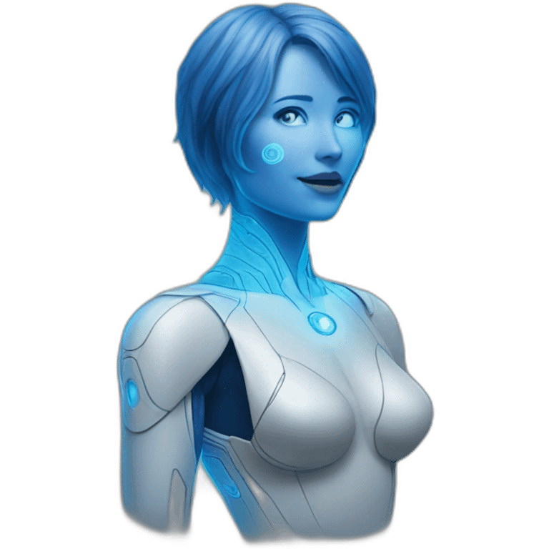 Blue cortana hologram emoji