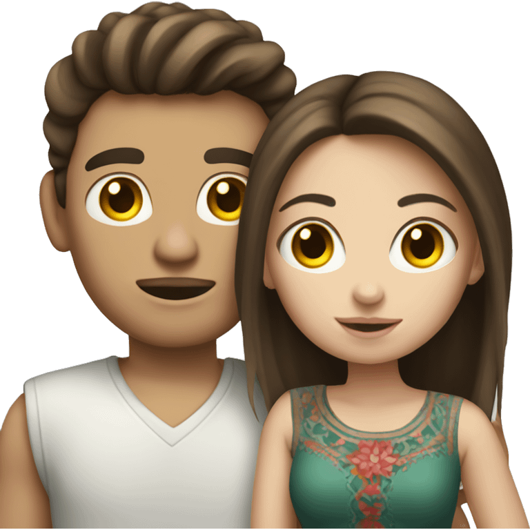 Pale brunette girl with mexican boyfriend emoji