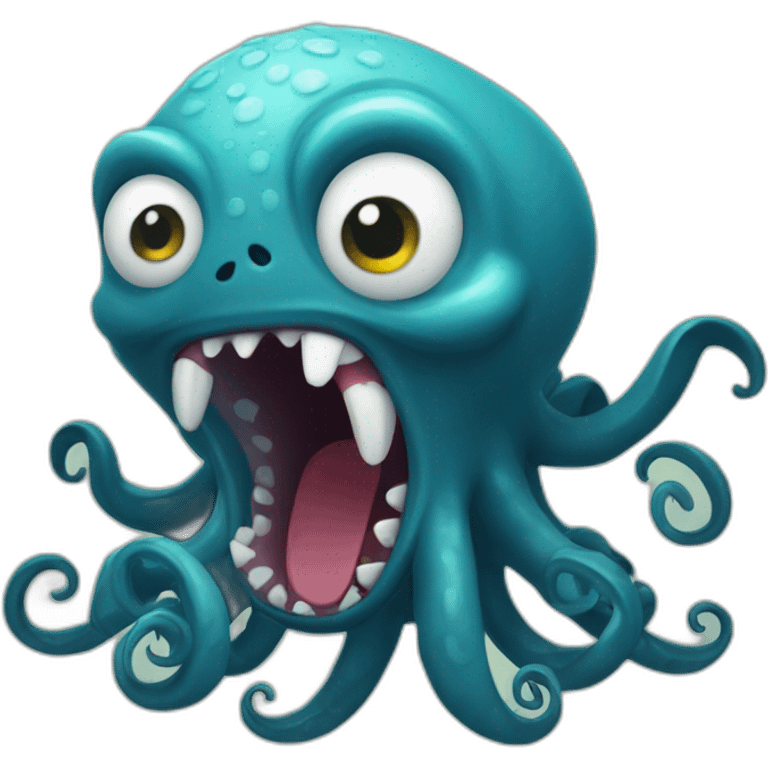 cute kraken yelling emoji