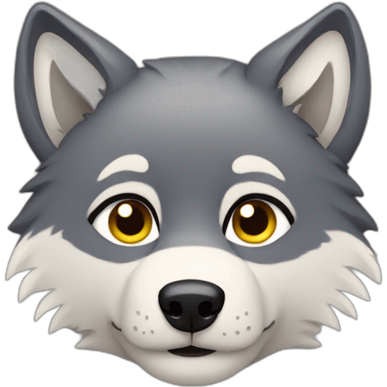 Wolf cute emoji